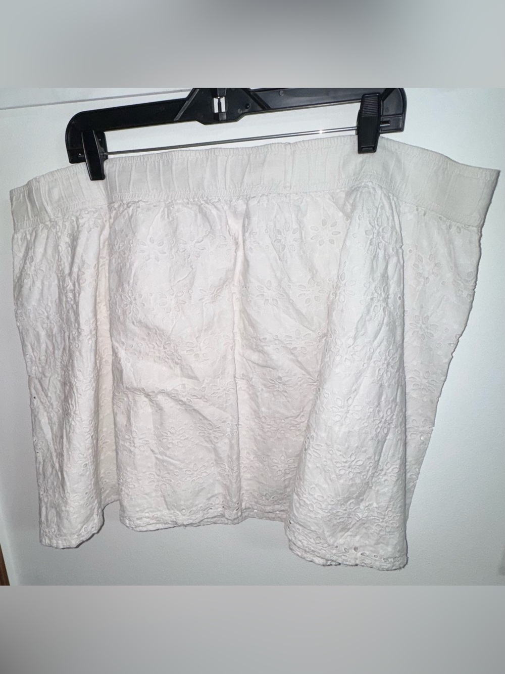 White Eyelet Circle Skirt with Elastic Waist